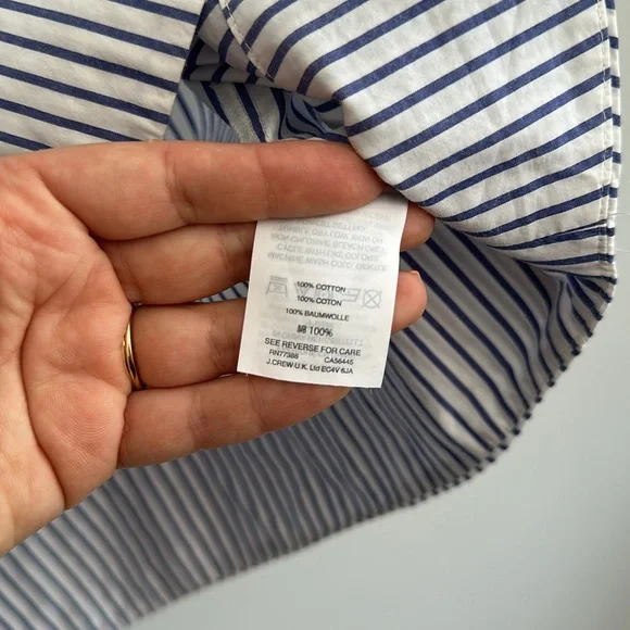 J.CREW Lace Up, Blue Striped Shirt-Dress, Size S - Picture 7 of 7